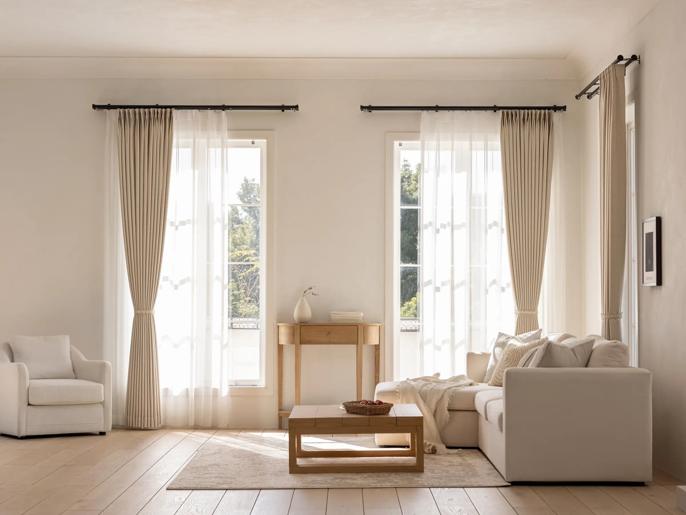 Sanctuary Extra Long Linen Curtains for Tall Windows