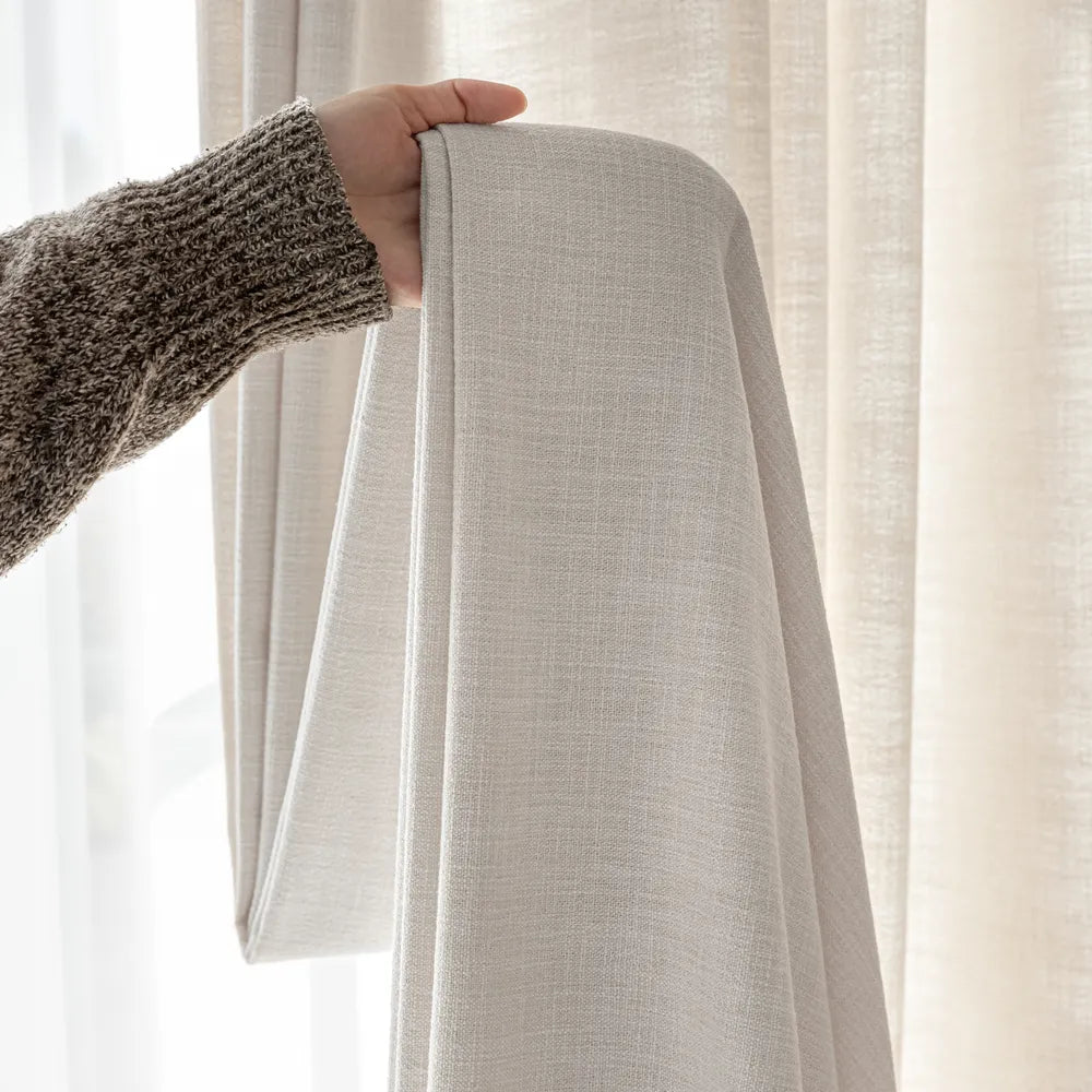 Pearl Blue Linen Curtains for Coastal Bedroom