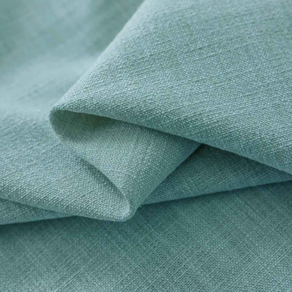 Pearl Blue Linen Curtains for Coastal Bedroom